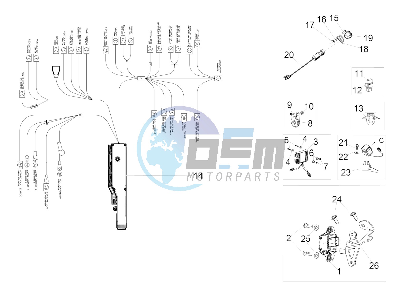 Front electrical system