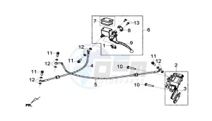 GTS 300I ABS L7 drawing REAR BRAKE CALIPER /  BRAKE LEVER