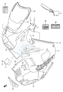 GSX600F (E28) Katana drawing COWLING BODY (MODEL R)