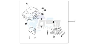 CBF1000A drawing TOP BOX 45L QUASAR SILVER METALLIC