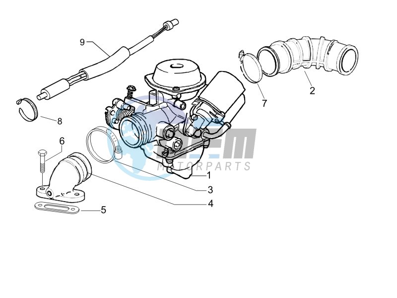 Carburettor assembly - Union pipe