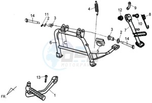 ALLO 50 45KMH drawing CENTRAL STAND -SIDE STAND -KICKSTARTER PEDAL