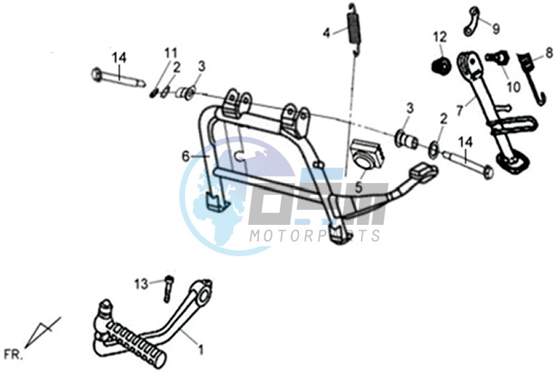 CENTRAL STAND -SIDE STAND -KICKSTARTER PEDAL