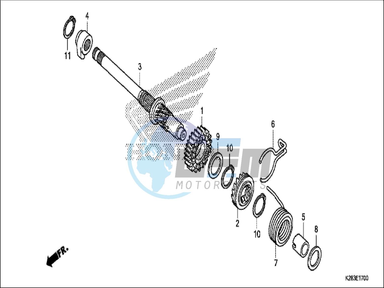 KICK STARTER SPINDLE