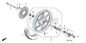 CBF125MA UK - (E) drawing FRONT WHEEL