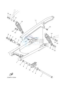 YB125 (2CS5) drawing REAR ARM & SUSPENSION