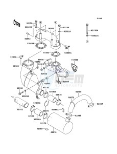 JET SKI 900 STX JT900-E2 FR drawing Muffler(s)