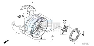 VFR1200FDD VFR1200F Dual Clutch UK - (E) drawing REAR WHEEL