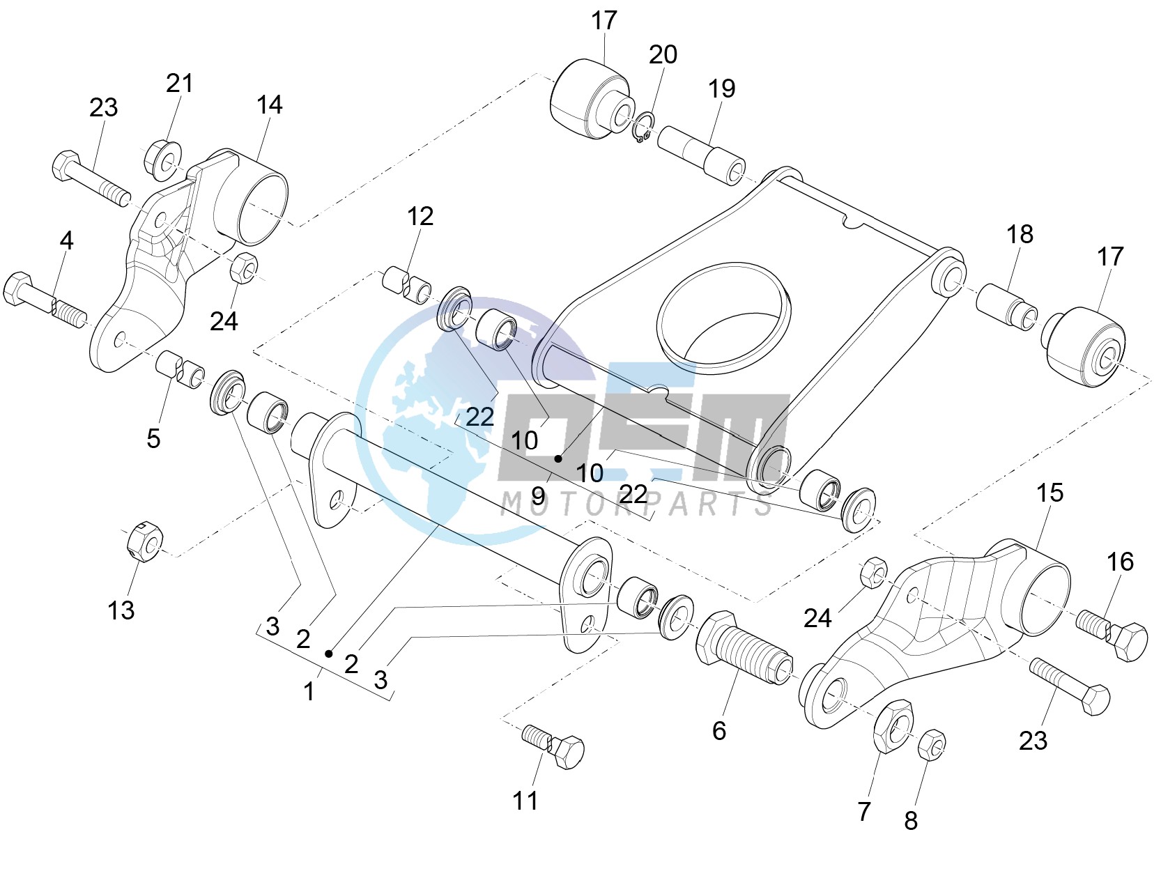 Swinging arm