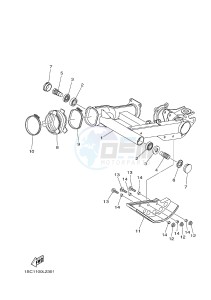 YFM300 RAPTOR 300 (1SC2 1SC3 1SC1 1SC1) drawing REAR ARM