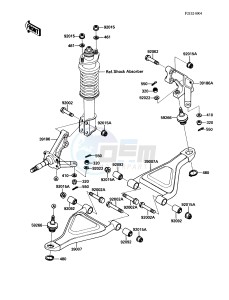 KAF 450 B [MULE 1000] (B1) [MULE 1000] drawing FRONT SUSPENSION