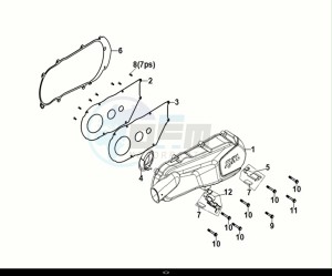 FIDDLE IV 125 (XG12WW-IT) (E5) (M1) drawing L. CRANK CASE COVER