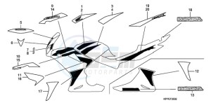 CBR125RW9 Europe Direct - (ED / WH) drawing MARK/STRIPE (CBR125RW7/RW9/RWA)