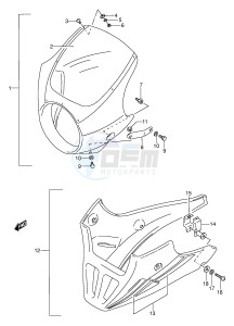 GS500E (E2) drawing COWLING (MODEL M N P R S T OPTIONAL)