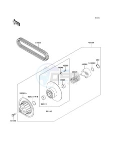 KAF 620 H [MULE 3010 4X4 HARDWOODS GREEN HD] (H6F-H8F) H8F drawing DRIVEN CONVERTER_DRIVE BELT