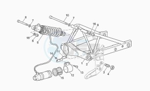 V 11 1100 Le Mans - Sport Naked Le Mans/Sport Naked drawing Swing arm and rear shock absorber