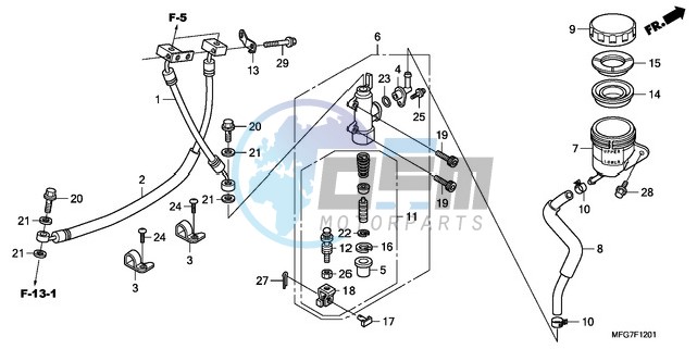 REAR BRAKE MASTER CYLINDER (CB600FA/FA3)