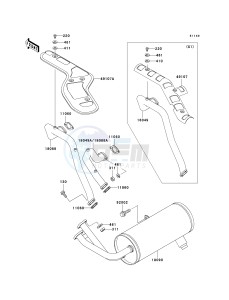 KAF620 G MULE 3000 (G1-G5) MULE 3000 drawing MUFFLER-- S- -