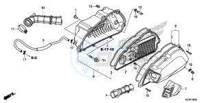 SH125ASE SH125AS UK - (E) drawing AIR CLEANER