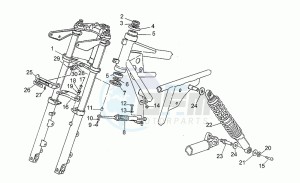 Strada 1000 drawing Front/rear shock absorber