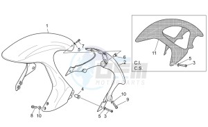 V 11 Cafe Ballabio 1100 drawing Front mudguard