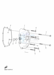 YFZ50 (BW4D) drawing CRANKCASE COVER 1