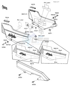 ZX 900 A [NINJA] (A1-A2) NINJA 900 drawing SIDE COVERS_CHAIN COVER -- ZX900-A1- -