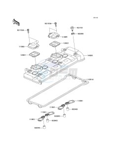 ZX 1000 E [NINJA ZX-10R] (E8F-E9FA) 0E9FA drawing CYLINDER HEAD COVER