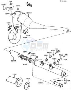 KDX 250 B [KDX250] (B3-B4) [KDX250] drawing MUFFLER