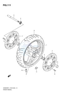 GSX650F (E3-E28) Katana drawing FRONT WHEEL (GSX650FL1 E28)