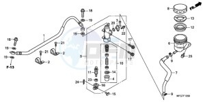 CB600F9 Europe Direct - (ED / 25K) drawing REAR BRAKE MASTER CYLINDER (CB600F/F3)