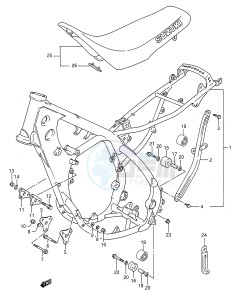 RM250 (E28) drawing FRAME - SEAT