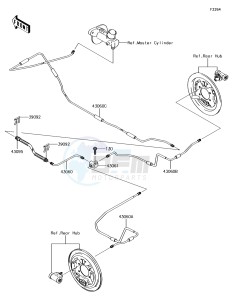 MULE SX KAF400JJF EU drawing Rear Brake Piping