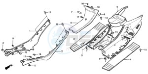 CH125 SPACY 125 drawing SIDE RAIL/FLOOR PANEL (CH125J/L/M/N/P/R)