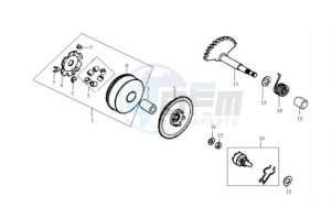 JET SPORT X R 50 drawing DRIVE PULLEY - GEARED SHAFT