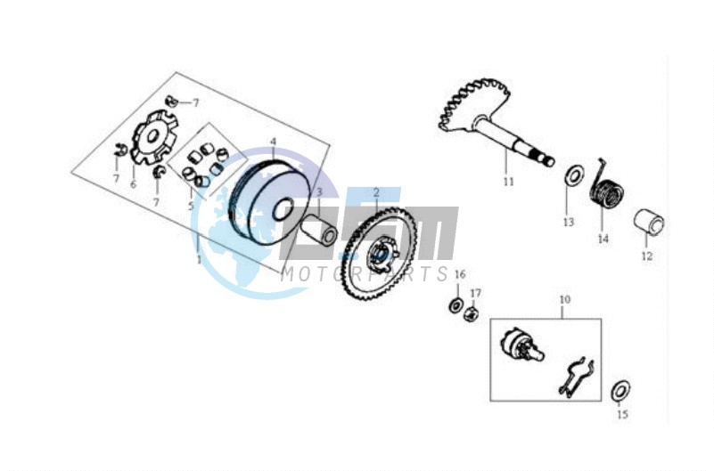 DRIVE PULLEY - GEARED SHAFT