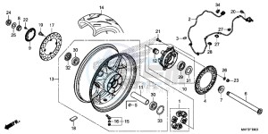 CBR1000S1 2ED - (2ED) drawing REAR WHEEL