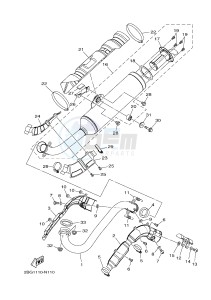 YFM700FWAD YFM70GPXH GRIZZLY 700 EPS (B1A1) drawing EXHAUST