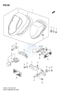 VL800 (E3-E28) VOLUSIA drawing REAR COMBINATION LAMP (VL800CL1 E28)