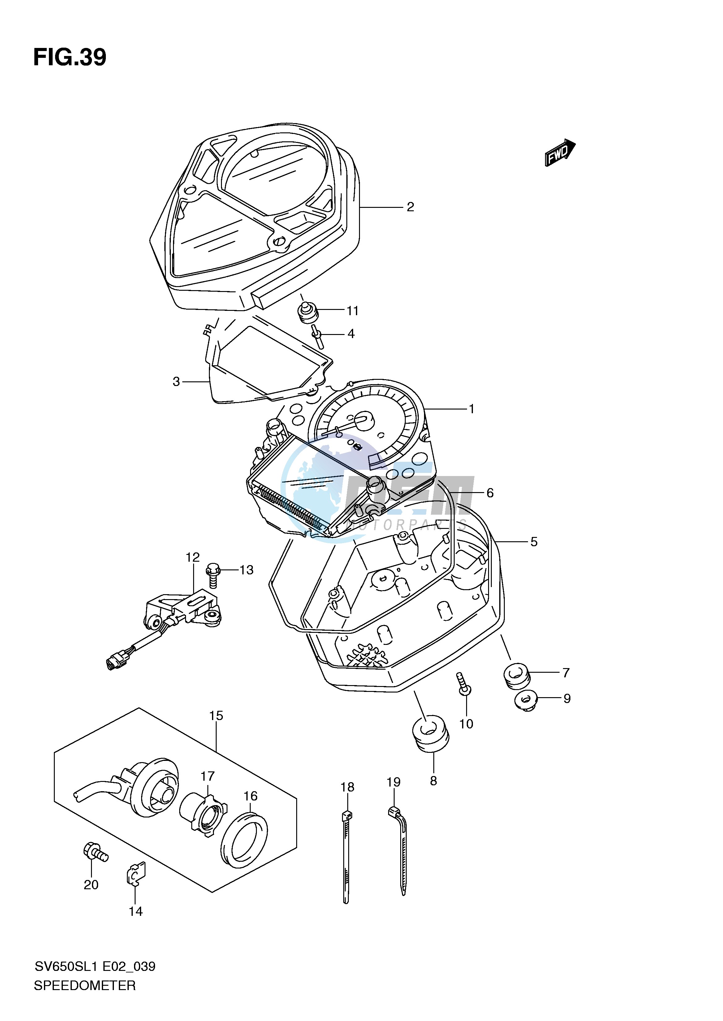 SPEEDOMETER (SV650SL1 E24)