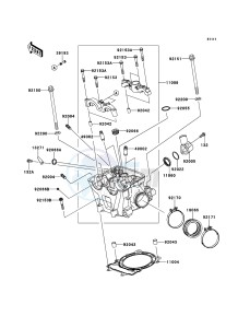 KFX450R KSF450BDF EU drawing Cylinder Head