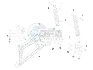 MP3 500 LT E4 Sport - Business (EMEA) drawing Rear suspension - Shock absorber/s