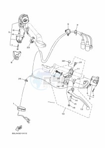 YZF250-A (B6P4) drawing HANDLE SWITCH & LEVER