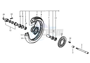 HUSKY - 125 cc drawing FRONT WHEEL