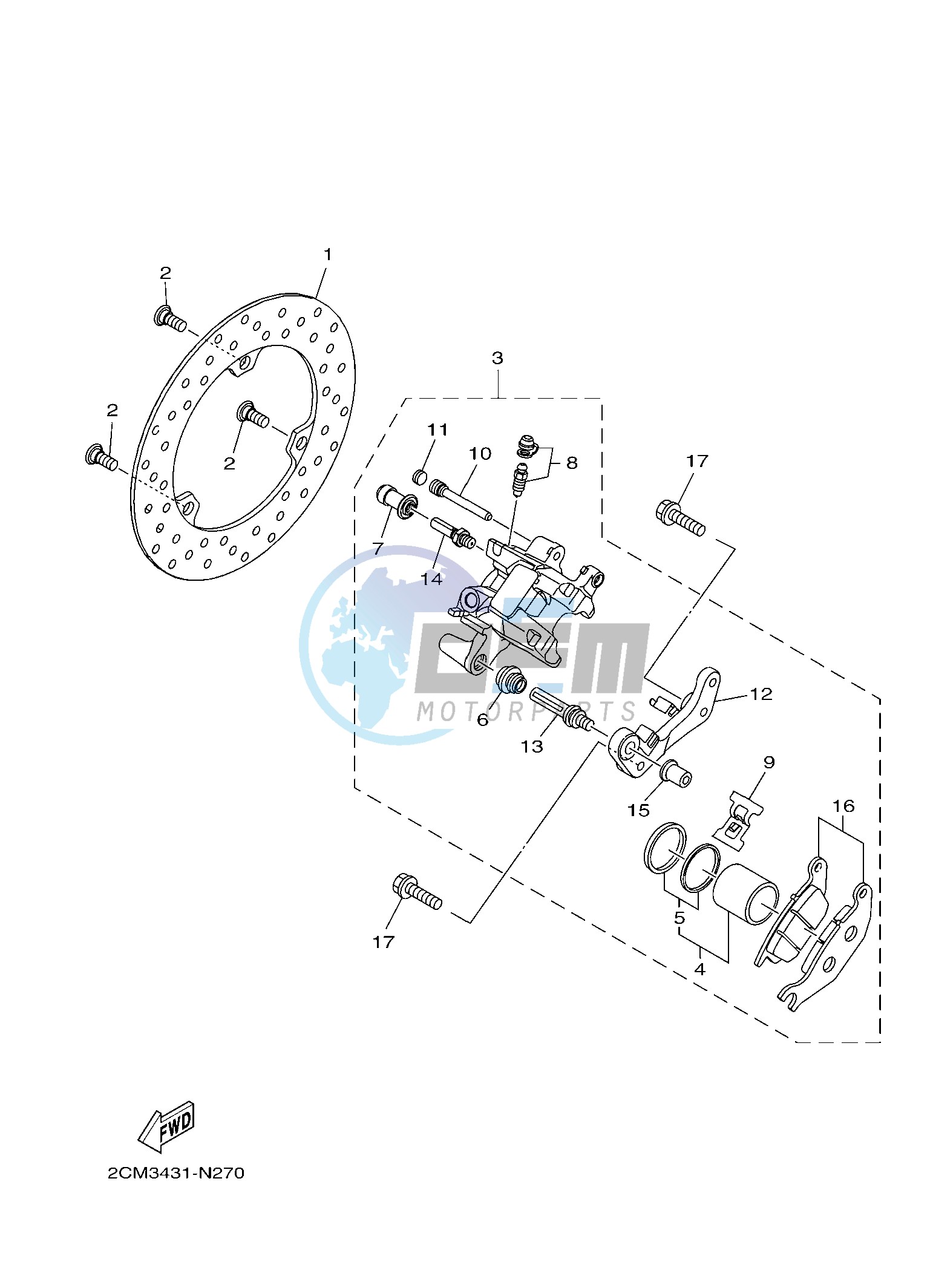 REAR BRAKE CALIPER