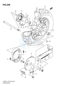 VL800 (E3-E28) VOLUSIA drawing REAR WHEEL (VL800TL1 E28)