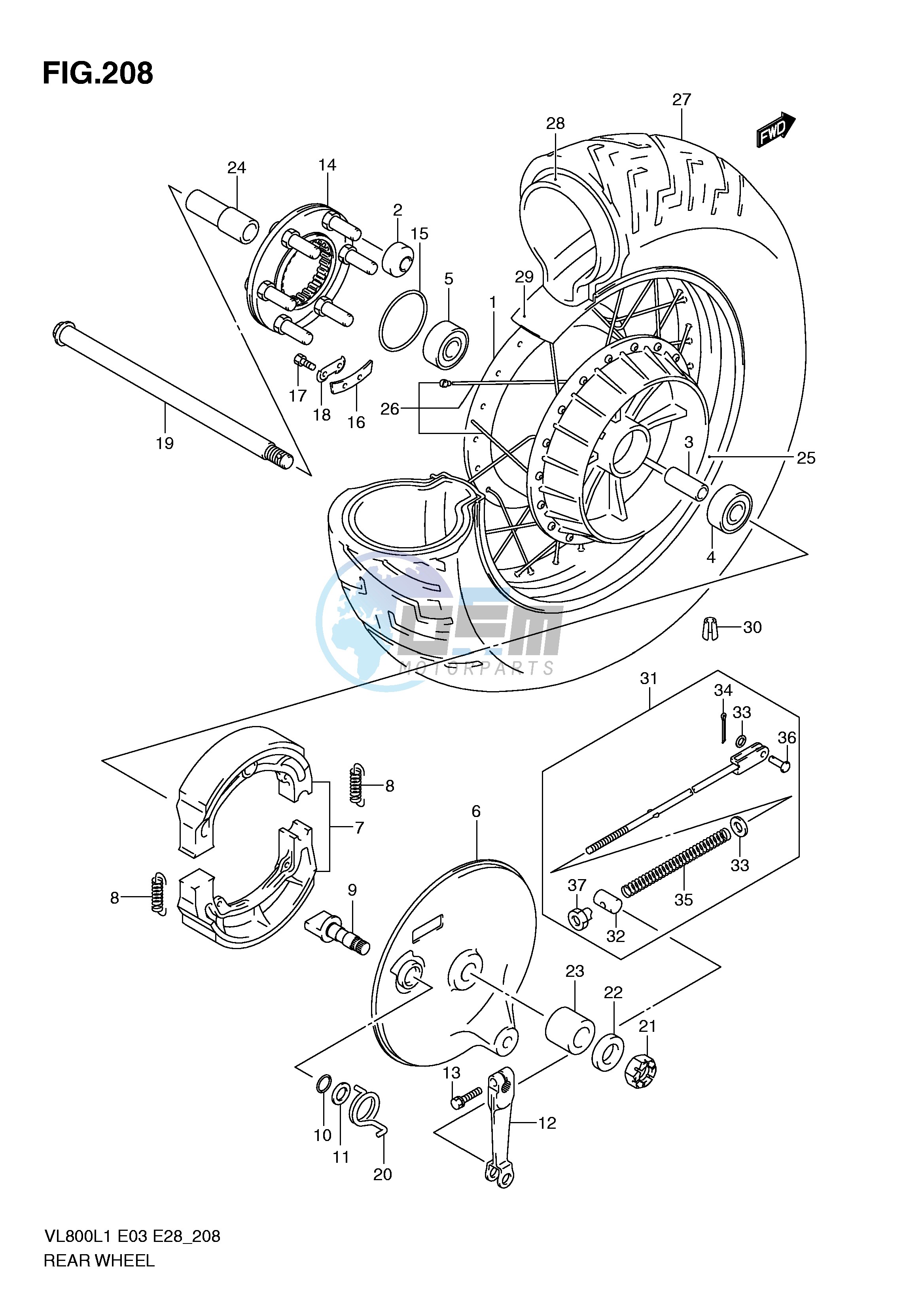 REAR WHEEL (VL800TL1 E28)