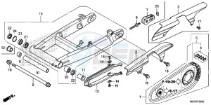 CB1100 UK - (E) drawing SWINGARM (CB1100CA/CAD/TA/TAD)