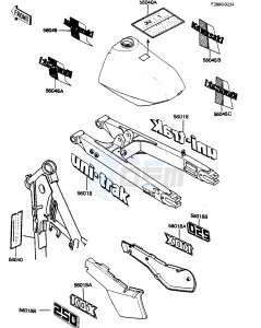 KDX 250 B [KDX250] (B3-B4) [KDX250] drawing LABELS