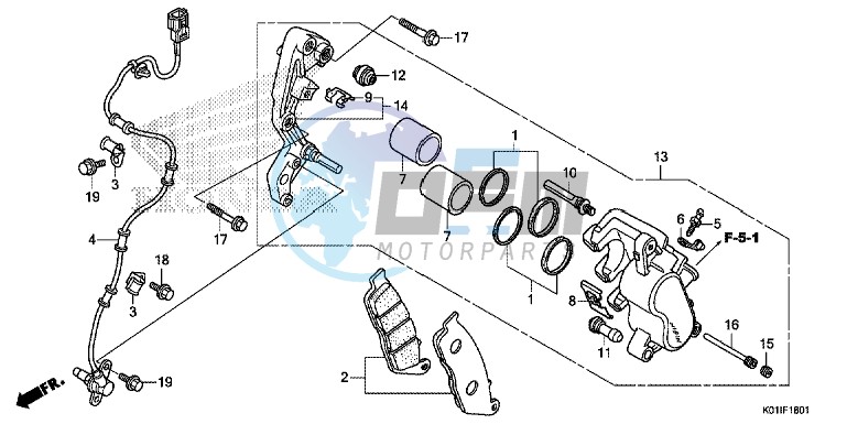 FRONT BRAKE CALIPER (ABS)